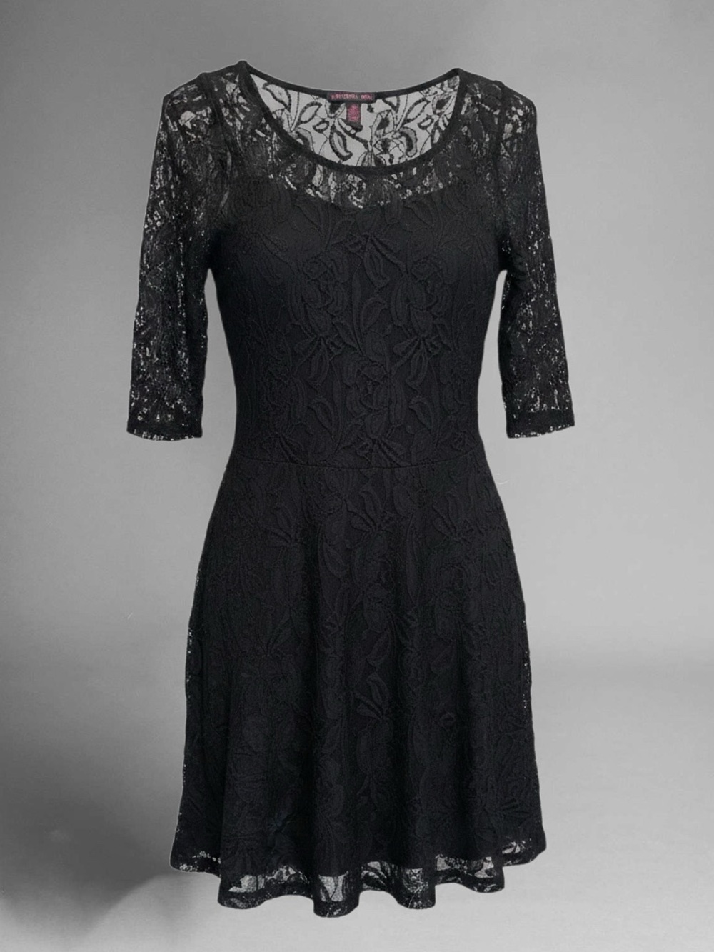 Material Girl Black Lace Fit & Flare Dress